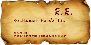 Rothbauer Rozália névjegykártya